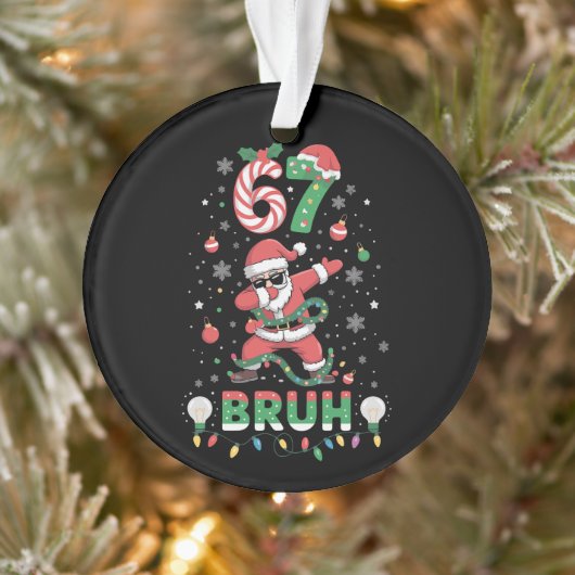 67 Christmas Bruh 6 7 Funny Meme Santa Dabbing Ornament (Baum)