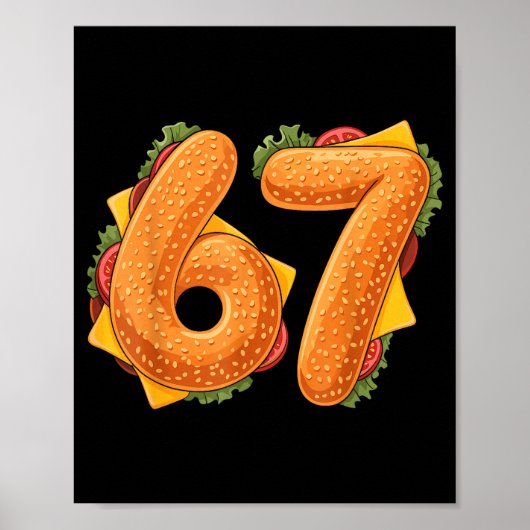 67 Christmas Burger Shirt 6 7 Meme Funny 67 Hambur Poster (Vorne)