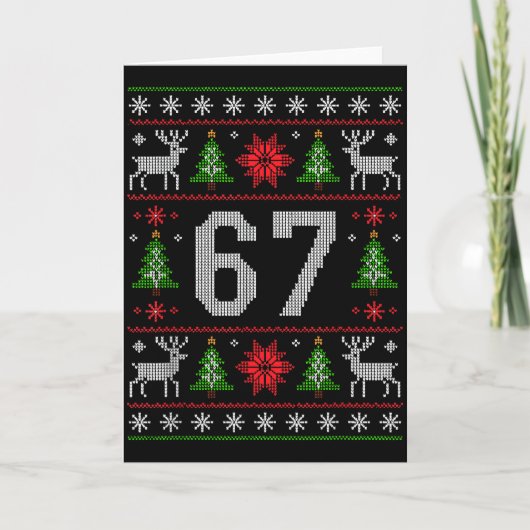 67 Christmas Costume Pajamas Xmas Holiday Number 6 Karte (Vorderseite)