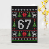 67 Christmas Costume Pajamas Xmas Holiday Number 6 Karte (Gelbe Blume)