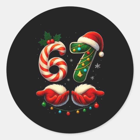 67 Christmas Couple Pajamas Matching Holidays Six Runder Aufkleber (Vorderseite)
