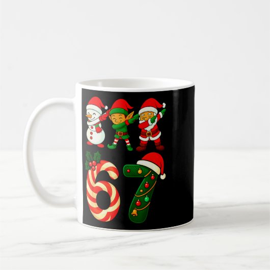 67 Christmas Dabbing Santa Elf Snowman Funny Six S Kaffeetasse (Links)
