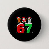 67 Christmas Dabbing Santa Snowman Funny Six Seven Button (Vorderseite)