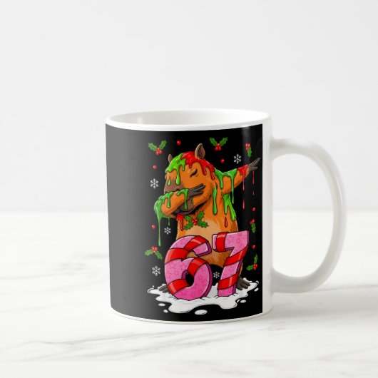 67 Christmas Funny 67 Brainrot Youth Kids Capybara Kaffeetasse (Rechts)
