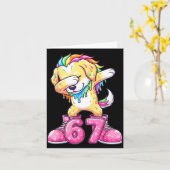 67 Christmas Funny 67 Brainrot Youth Kids Dog 67  Karte (Gelbe Blume)