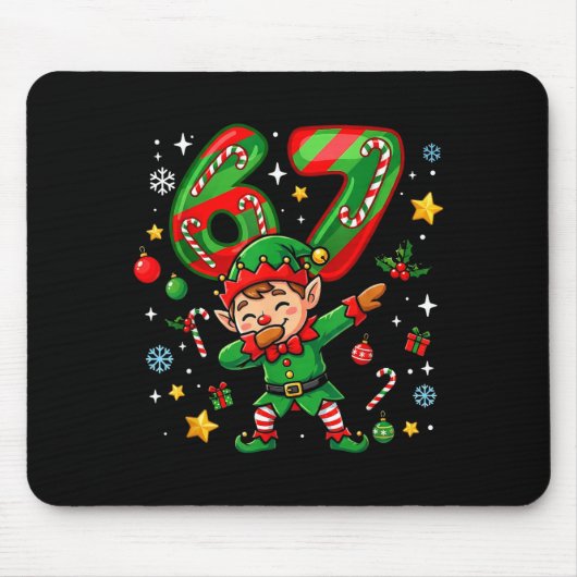 67 Christmas Funny 67 Meme Youth Kids Elf 67 Mousepad (Vorne)