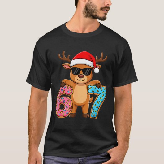 67 Christmas Funny 67 Meme Youth Kids Reindeer 67  T-Shirt (Vorderseite)