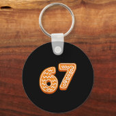 67 Christmas Funny 6 7 Gingerbread Six Seven Xmas  Schlüsselanhänger (Vorderseite)