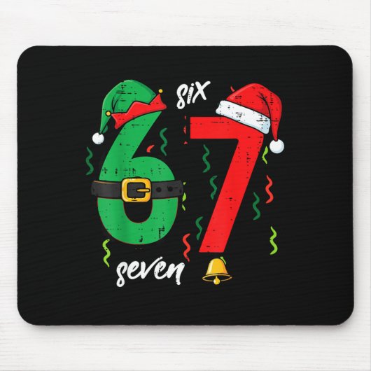 67 Christmas Funny 6 7 Meme Six Seven Xmas Boys Ki Mousepad (Vorne)
