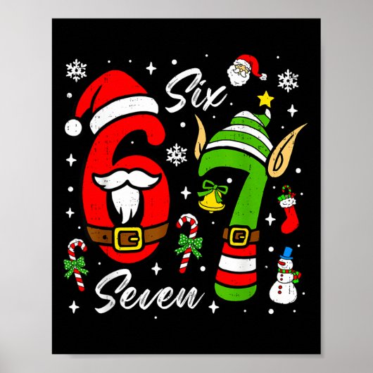 67 Christmas Funny 6 7 Meme Six Seven Xmas Boys Ki Poster (Vorne)