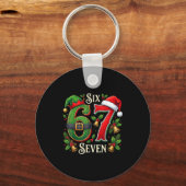 67 Christmas Funny 6 7 Meme Six Seven Xmas Boys Ki Schlüsselanhänger (Vorderseite)