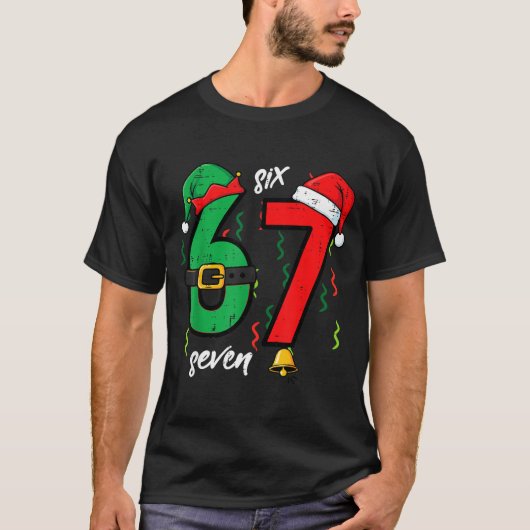 67 Christmas Funny 6 7 Meme Six Seven Xmas Boys Ki T-Shirt (Vorderseite)