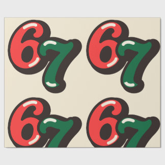 67 Christmas Funny Red & Green Wrapping Paper Geschenkpapier
