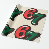 67 Christmas Funny Red & Green Wrapping Paper Geschenkpapier (Ungerollt)