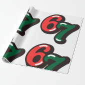 67 Christmas Funny Red & Green Wrapping Paper Geschenkpapier (Ungerollt)