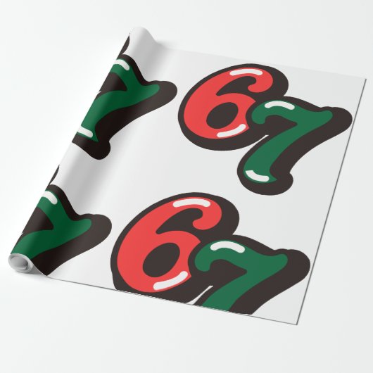 67 Christmas Funny Red & Green Wrapping Paper Geschenkpapier (Ungerollt)