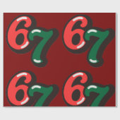 67 Christmas Funny Red & Green Wrapping Paper Geschenkpapier (Flach)
