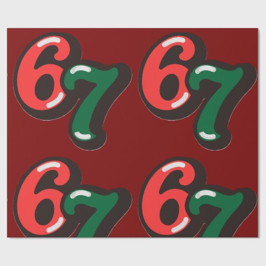 67 Christmas Funny Red & Green Wrapping Paper Geschenkpapier (Flach)
