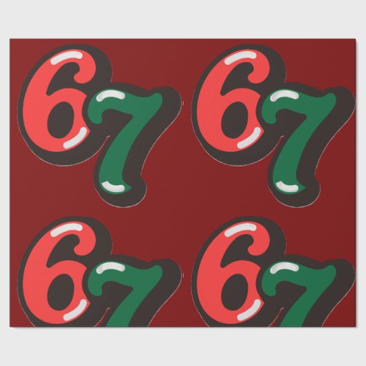 67 Christmas Funny Red & Green Wrapping Paper Geschenkpapier (Saum)