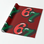 67 Christmas Funny Red & Green Wrapping Paper Geschenkpapier (Ungerollt)