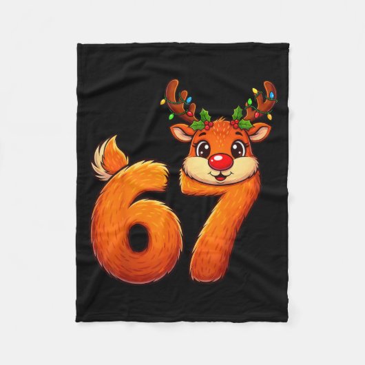 67 Christmas Funny Reindeer Bruh Meme Pajamas Wome Fleecedecke (Vorderseite)