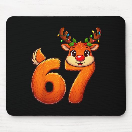 67 Christmas Funny Reindeer Bruh Meme Pajamas Wome Mousepad (Vorne)