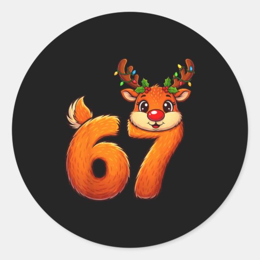 67 Christmas Funny Reindeer Bruh Meme Pajamas Wome Runder Aufkleber (Vorderseite)