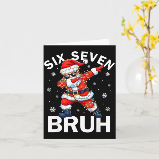 67 Christmas Funny Six Seven Bruh Meme Dabbing San Karte (Gelbe Blume)
