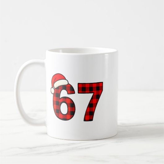 67 Christmas Funny Six Seven Meme Brainrot Plaid S Kaffeetasse (Links)