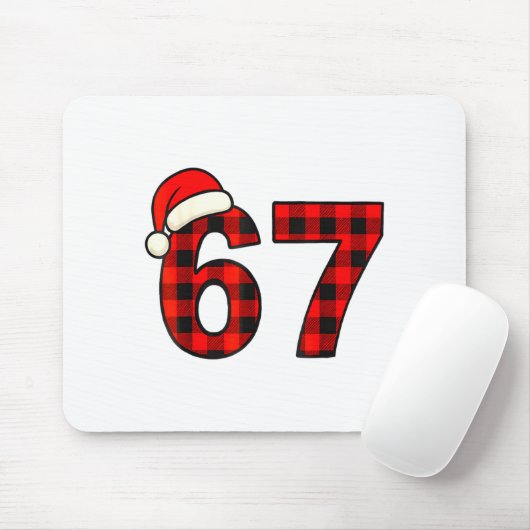 67 Christmas Funny Six Seven Meme Brainrot Plaid S Mousepad (Mit Mouse)