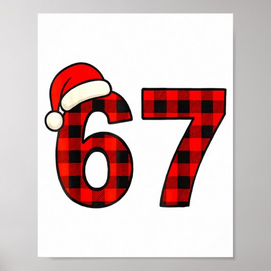 67 Christmas Funny Six Seven Meme Brainrot Plaid S Poster (Vorne)