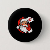 67 Christmas Funny Six Seven Meme Brainrot Santa C Button (Vorderseite)