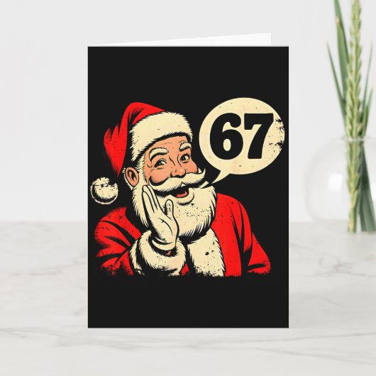 67 Christmas Funny Six Seven Meme Brainrot Santa C Karte (Vorderseite)