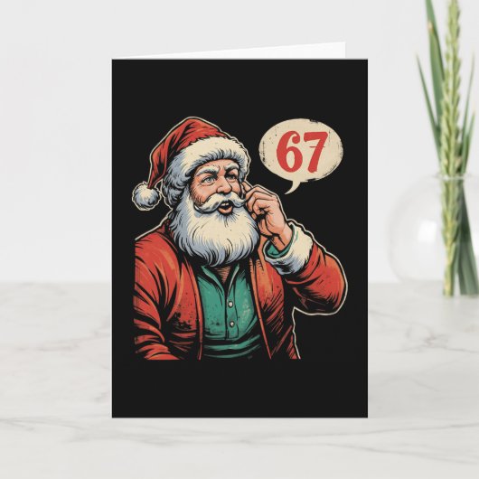 67 Christmas Funny Six Seven Meme Brainrot Santa C Karte (Vorderseite)