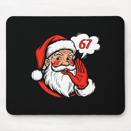 67 Christmas Funny Six Seven Meme Brainrot Santa C Mousepad (Vorne)