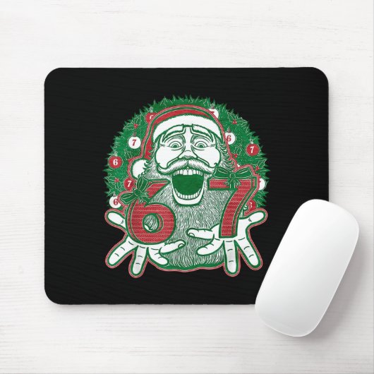 67 Christmas Funny Six Seven Meme Brainrot Santa C Mousepad (Mit Mouse)