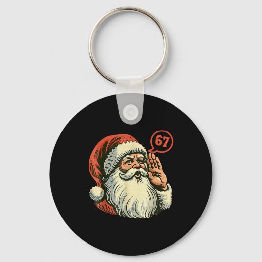 67 Christmas Funny Six Seven Meme Brainrot Santa C Schlüsselanhänger (Vorderseite)