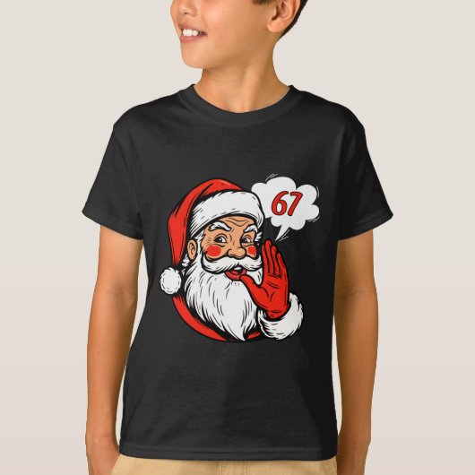 67 Christmas Funny Six Seven Meme Brainrot Santa C T-Shirt (Vorderseite)