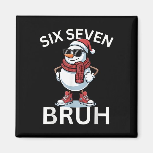 67 Christmas Funny Six Seven Meme Brainrot Snowman Magnet (Vorne)