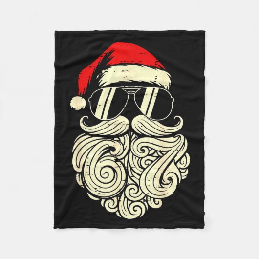 67 Christmas Funny Six Seven Meme Santa Face Shirt Fleecedecke (Vorderseite)