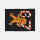67 Christmas Gingerbreadman Candy Cane 6 7 Meme Xm Fleecedecke (Vorderseite (Horizontal))