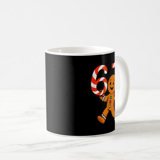 67 Christmas Gingerbreadman Candy Cane 6 7 Meme Xm Kaffeetasse (VorderseiteRechts)