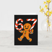 67 Christmas Gingerbreadman Candy Cane 6 7 Meme Xm Karte (Gelbe Blume)