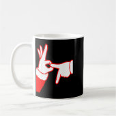 67 Christmas Hands Signals Santa Claus 6 7 Hand Ge Kaffeetasse (Links)