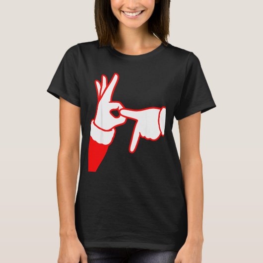 67 Christmas Hands Signals Santa Claus 6 7 Hand Ge T-Shirt (Vorderseite)