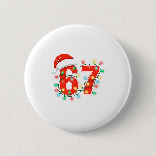 67 Christmas Lights Meme Saying 6 7 Costume Xmas L Button (Vorderseite)