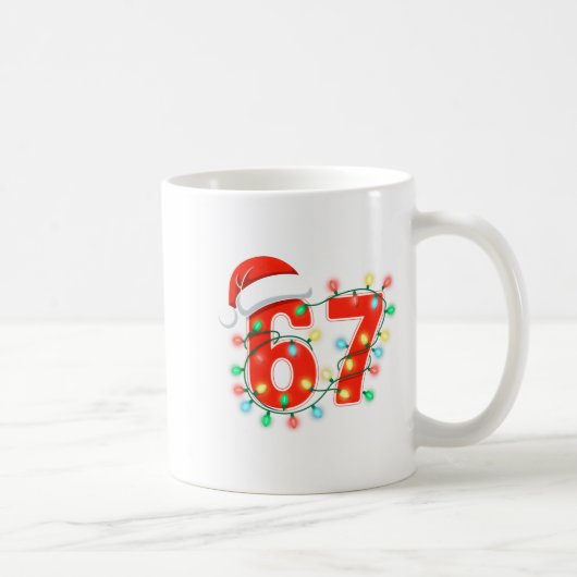 67 Christmas Lights Meme Saying 6 7 Costume Xmas L Kaffeetasse (Rechts)