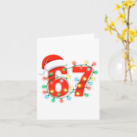 67 Christmas Lights Meme Saying 6 7 Costume Xmas L Karte (Gelbe Blume)