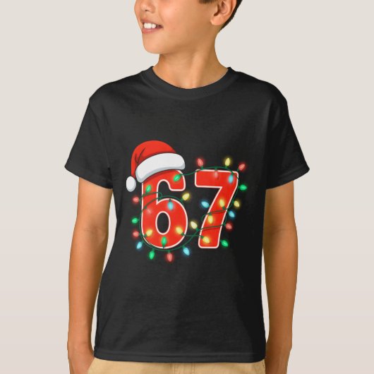 67 Christmas Lights Meme Saying 6 7 Costume Xmas L T-Shirt (Vorderseite)