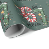 67 Christmas Lights Six Seven Holiday Funny Meme Geschenkpapier (Rolleneckpunkt)